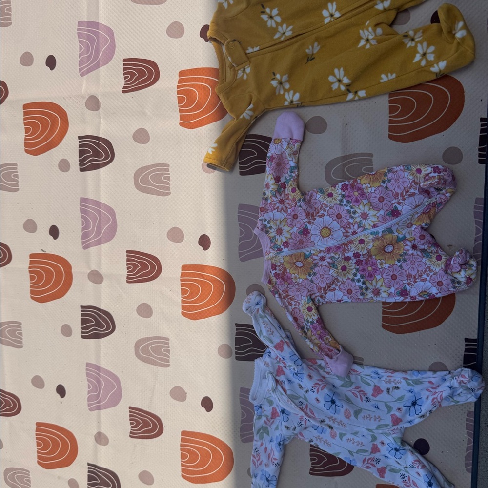 Carter's Floral and Patterned Bodysuits - Yellow, Pink, Blue